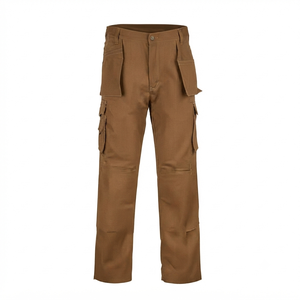 Custom Men's Outdoor <b>Cargo</b> <b>Work</b> <b>Pants</b> 100% Cotton Canvas Breathable Straight Flat Front Button Fly Mid Waist Lightweight - Product Image 4