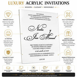 Tarjetas de Invitación de Boda de Acrílico de Lujo, Invitaciones de Acrílico Transparente Personalizadas, Impresión UV, Tarjetas para Eventos Premium, Suministro al por Mayor - Product Image 6