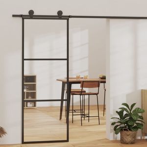 29.9สีดำ "x 80.7" กระจก esg และประตูบานเลื่อนอลูมิเนียม - Product Image 1