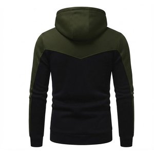 New Demanding Custom High Quality Winter Men's Color Blocking Hooded Tracksuit <b>Set</b> Black Olive Green <b>Knitted</b> Casual Autumn Wear - Product Image 4