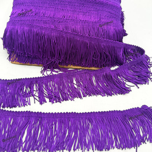 Frange en dentelle à chaînettes, mètres de garniture en polyester à pompons pour la couture, les loisirs créatifs, les robes de danse latine, la décoration d'abat-jour - Product Image 1
