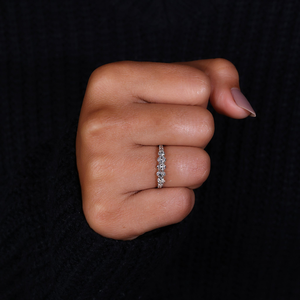 Oval Cut Moissanite Wedding Band Dainty Gold <b>Stacking</b> <b>Ring</b> Minimalist Elegant Anniversary <b>Ring</b> for Women - Product Image 6