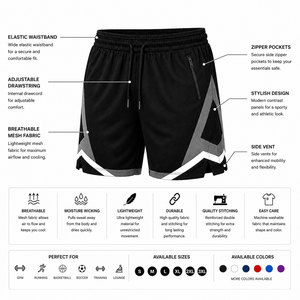 Lightweight Quick Dry Mesh Athletic Shorts Custom Sports Running Gym Workout Fitness Training Shorts OEM Private <b>Label</b> Supplier - Product Image 3