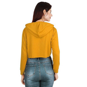 Sudadera corta de algodón para mujer disponible en un proveedor mayorista para mercados globales con costuras de primera calidad. - Product Image 4