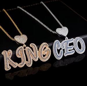 จี้ตัวอักษร CEO & KING แบบกำหนดเองได้ พร้อมตะขอรูปหัวใจ ประดับเพชรคิวบิกเซอร์โคเนีย เหมาะสำหรับใส่ในชีวิตประจำวัน เป็นของขวัญสำหรับผู้หญิง - Product Image 1