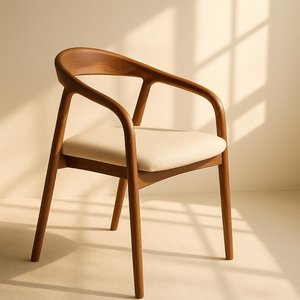 Chaise de salle à manger de luxe en teck massif, rembourrée, écologique, durable, ergonomique, moderne, mobilier en bois pour restaurants et hôtellerie - Product Image 2