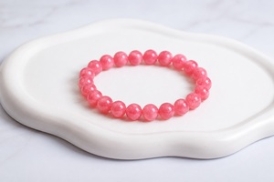 Natural Pink Jade Gemstone <b>Bracelet</b> Handmade Beaded Crystal <b>Bracelet</b> Birthstone Gift <b>Healing</b> Jewelry for Women - Product Image 3
