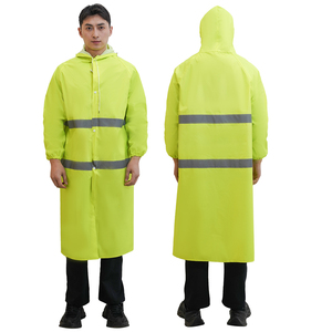 Weatherproof Reflective Rain <b>Jacket</b> Waterproof Hooded Safety Coat for <b>Men</b> High Visibility Workwear Outdoor Windbreaker New Top - Product Image 2