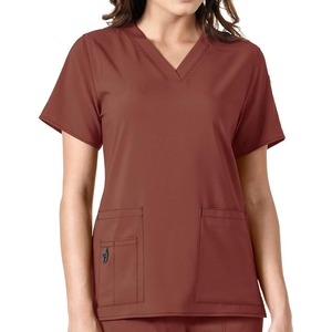 Vente en gros directe d'usine, blouses médicales unisexes en toile de rayonne de haute qualité, personnalisées, à manches courtes - Product Image 3