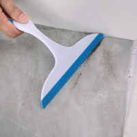 Grattoir de cuisine 2-en-1 et raclette de nettoyage pour vitres/tables en PP+TPR avec petite brosse à manche en plastique