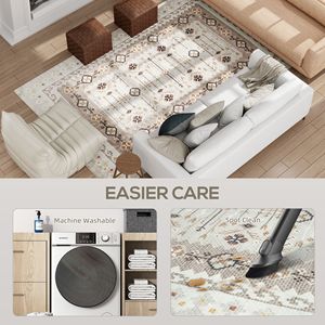 Set di Tappeti Lavabili in Lavatrice 8x10, Antiscivolo, Stile Boho con Stampa in Flanella per Soggiorno, Camera da Letto e Sala da Pranzo - Marrone - Product Image 5