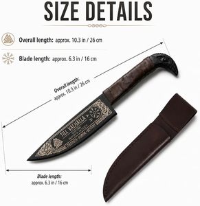 Cuchillos Vikingos con Diseño de Cuervo, Cuchillo Vikingo Hecho a Mano, Estilo Cuervo, Coleccionable Nórdico, Acero con Alto Contenido de Carbono - Product Image 6