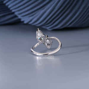 แหวนเพชรทรงมาร์คีส์และทรงกลม 14KT ทองคำเหลือง เพชรเพาะเลี้ยงสำหรับผู้หญิง เครื่องประดับหรูหรา 16 เม็ด ของขวัญวันครบรอบ น้ำหนัก 1.75 กรัม - Product Image 3