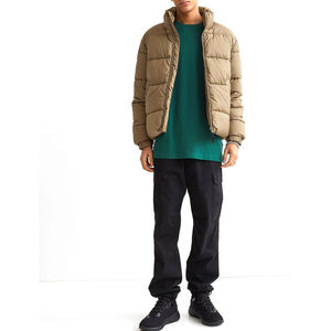 Blouson matelassé pour homme à imprimé graphique, motif artistique esthétique, col montant, rembourré, style streetwear, manteau d'hiver - Product Image 1
