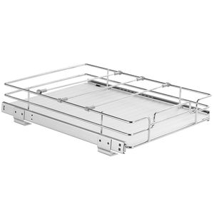 Tiroirs coulissants robustes en acier 12,5 po (largeur) x 16,5 po (profondeur) x 3,5 po (hauteur) pour armoire, étagères de garde-manger, chambre et rangement alimentaire - Product Image 1