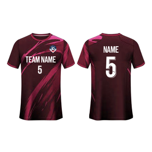 Camiseta de Fútbol Sublimada Personalizada Unisex de Manga Corta con Nombre del Equipo, 5 Piezas, Poliéster que Absorbe la Humedad, Cuello en V, para Adultos, Todas las Temporadas, Logotipo Frontal - Product Image 4