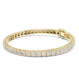 CLASSIC LAB GROWN 5.1CT CUT DIAMOND RHODIUM PLATED LUXURY TENNIS BRACELET <b>SET</b> 18KT YELLOW <b>GOLD</b> DAILY OFFICE WEAR WEDDING - Product Image 1