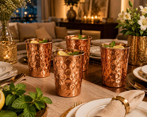 100% Pure Copper <b>Mug</b> and <b>Glass</b> Ayurvedic Drinkware Supplier - Product Image 1
