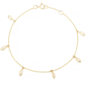 18K <b>Gold</b> Diamond <b>Charm</b> <b>Bracelet</b>-Minimal Dainty Fine Jewelry - Product Image 2