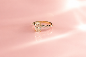 Anillo de Compromiso de Lujo con Diamante Ovalado Cultivado en Laboratorio, Certificado por IGI, con Piedras Laterales Vintage, Joyería Nupcial en Oro de 10K, 14K, 18K, Plata 925, 935 - Product Image 3