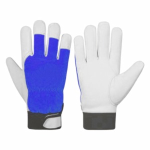 Gants à doigts entiers en PU, antidérapants, pour l'extérieur, unisexes, toutes saisons, fermeture à boucle et crochets, blanc bleu - Product Image 6