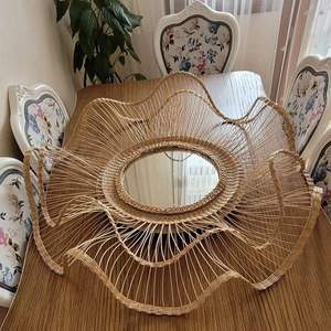 Espejo Decorativo Estilo Zara Home, Adhesivo de Pared con Diseño Art Deco en Ratán, Agrega un Toque Estético a Cualquier Habitación - Product Image 2