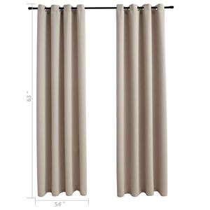 Beige 54 "x 63" tende oscuranti tessuto con anelli Set 2 pezzi - Product Image 5