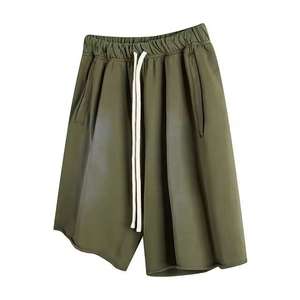 Pantalones Cortos de Algodón Grueso para Hombre con Lavado Ácido, Cordón Ajustable, Estilo Gimnasio y Urbano, Venta al por Mayor - Product Image 3