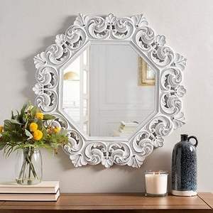 Latest <b>Wooden</b> <b>Mirror</b> <b>Frame</b> Carving Design wall hanging <b>mirror</b> <b>frame</b> with perfect finishing and Standard size - Product Image 1