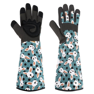 Servicio OEM ODM, Guantes de Seguridad de Manga Larga con Estampado de Animales en Azul Verde, Tela Compatible con Pantallas Táctiles, para Jardinería y Plantación - Product Image 1