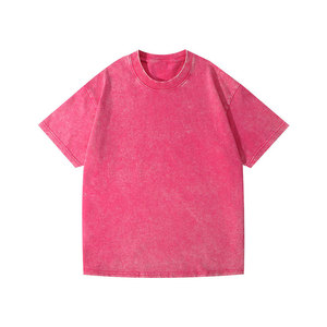 Camiseta de Manga Corta para Hombre, Cuello Redondo, Color Sólido, Estilo Casual, Algodón Jersey, Corte Holgado, Aspecto Lavado - Product Image 1