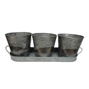 Jardinière galvanisée de haute qualité avec plateau pour la décoration de fleurs de jardin à la maison à prix réduit par le fournisseur indien - Product Image 2