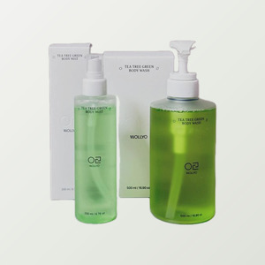 Gel douche WOLLYO Set Tea Tree Green Trouble Care 500ml, Brume corporelle 200ml, Mini gel douche en cadeau - Product Image 1