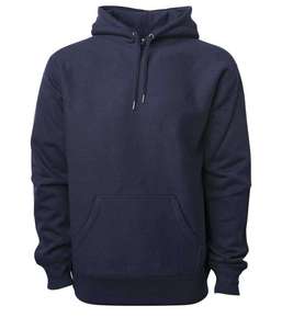 Sweat-shirt à capuche bleu marine pour homme, 100% coton, tissu éponge français, couleur unie, manches régulières, vêtement d'automne - Product Image 1