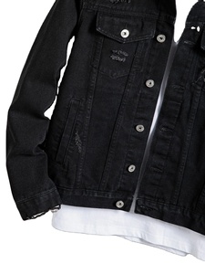 แจ็กเก็ตยีนส์แบบเก่าสำหรับผู้ชายเสื้อแจ็กเก็ตยีนส์แฟชั่นเสื้อโค้ทผ้าเดนิมแฟชั่นแบบกำหนดเองคุณภาพสูง - Product Image 5