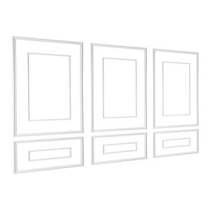 Kit di 3 Pannelli per Rivestimento Murale in Polistirolo Leggero e Facile da Dipingere, Profilo Doppio Largo e Stretto per Rivestimenti Murali - Product Image 1