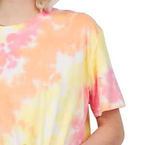 Camisetas cortas de yoga para mujer al por mayor, OEM, con efecto tie-dye, nuevas, cómodas, transpirables, de manga corta, para exteriores. - Product Image 6