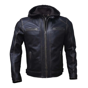 Blouson en cuir pour homme, style motard, tendance 2026, en similicuir ou cuir de vachette, qualité supérieure, personnalisable, nouvelle collection - Product Image 3