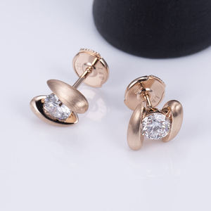 AMBER JEWELS Luxury Minimalist Snowflake Stud <b>Earrings</b> 925 Silver <b>Moissanite</b> Brilliant Cut Claw Setting Unisex Wedding - Product Image 3