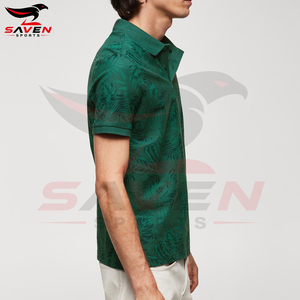 เสื้อโปโลผู้ชายพิมพ์ลายใบไม้สีเขียว ดีไซน์ใหม่ สั่งพิมพ์ได้ตามต้องการ ใส่สบาย ระบายอากาศได้ดี ผ้าฝ้าย แขนสั้น เหมาะสำหรับฤดูร้อน - Product Image 3