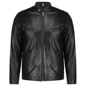 Chaqueta de Cuero Premium para Hombre, Estilo Urbano, Corte Ajustado, Chaqueta de Motociclista, Ropa Casual de Invierno, Suministro al por Mayor OEM/ODM - Product Image 1