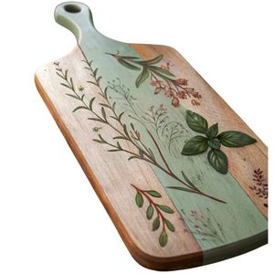 Planche à fromage en bois en forme de poisson faite à la main avec poignée en métal - Product Image 4