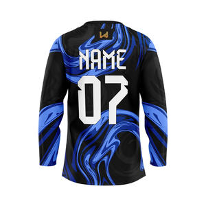 Maillots de hockey sur glace d'hiver personnalisés sublimés de haute qualité pour équipe professionnelle, 100 % polyester, unisexe, extensibles dans les quatre sens - Product Image 3