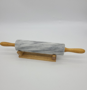 Grey <b>Marble</b> <b>Rolling</b> <b>Pin</b> With Wooden Stand Dough Cookie Bakery Dough Natural Stone <b>Marble</b> <b>Rolling</b> <b>Pin</b> At Lowest Price - Product Image 4