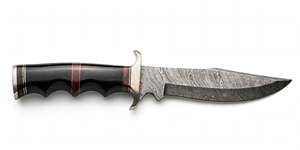 Handcrafted Damascus Steel Butcher <b>Carving</b> <b>Knife</b> Horn Wood Handle Kitchen Tool - Product Image 3