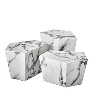 Mesa de centro blanca de mármol de lujo italiano negro sombreado con consola con incrustaciones de hueso para sala de estar dormitorio u hotel precio de fábrica - Product Image 1