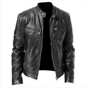 Chaqueta de cuero clásica vintage negra desgastada para motociclistas, chaqueta de cuero de invierno de estilo vintage hecha a medida para hombre - Product Image 4