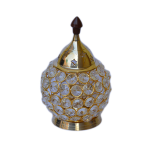 Crystal Design Eco-Friendly Brass Incense Burner & Holder with Indian Sandalwood Fragrance Anti-Odour Indoor Decor - Product Image 1