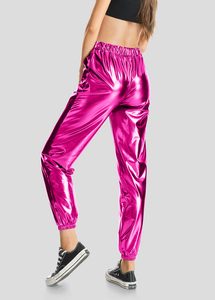 Leggings Metálicos Brillantes Personalizados de Color Morado para Mujer, Pantalones de Yoga y Fitness Sexys para el Carnaval - Product Image 3