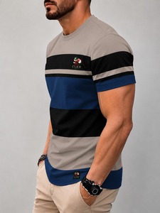 Camisetas de nuevo diseño para hombre, 100% algodón, camiseta de manga corta a la moda para hombre, al por mayor - Product Image 2